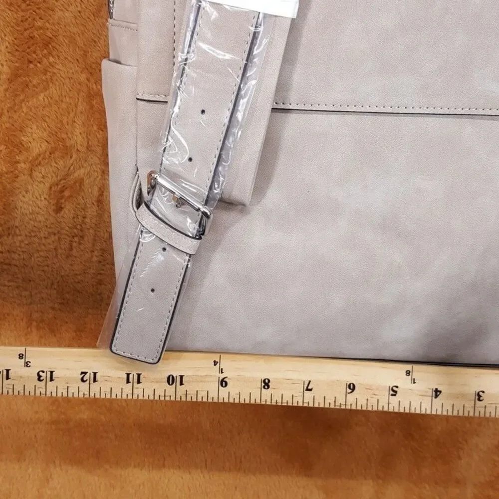 ALFANI Backpack Natural Tan Faux Suede Workwear Travel Business School $99